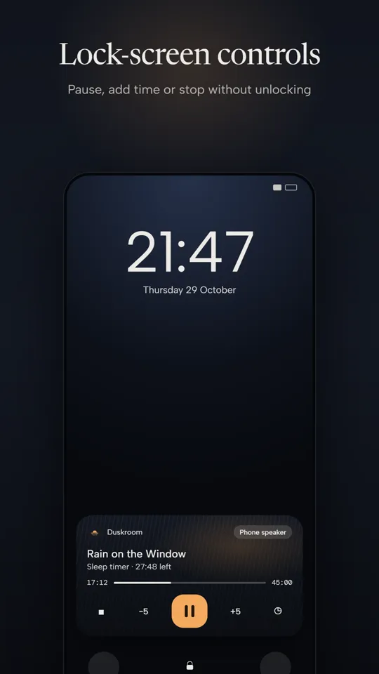 Lock-screen controls with a playing mix
